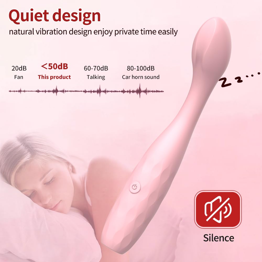 Vibromasseur à tête profilée — 10 modes, silicone, rose