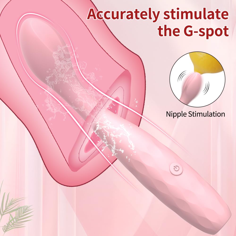 Vibromasseur à tête profilée — 10 modes, silicone, rose