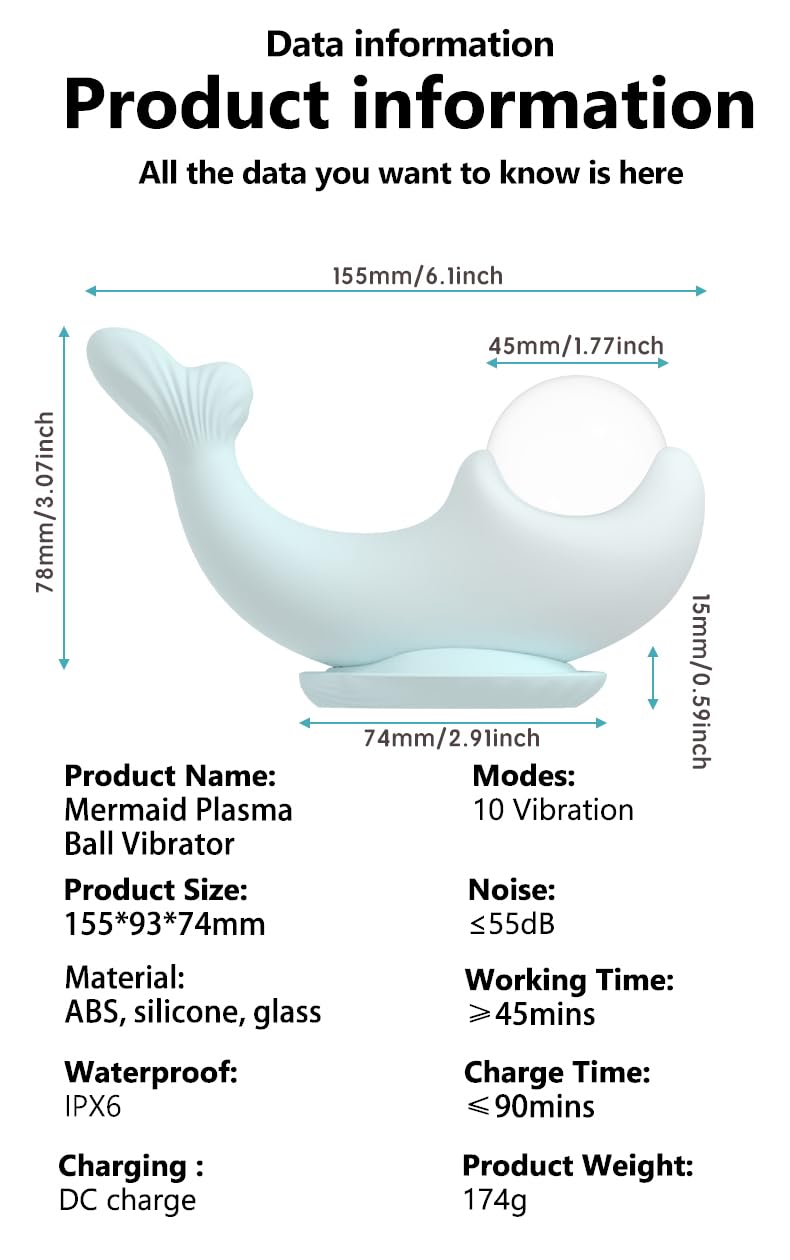 Vibromasseur Double Tête à Impulsions Électriques – 10 Modes – Bleu Clair